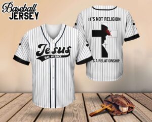 Jesus Has My Back, It's Not Religion It's A Relationship Baseball Tee Jersey Shirt - Gift Men Women