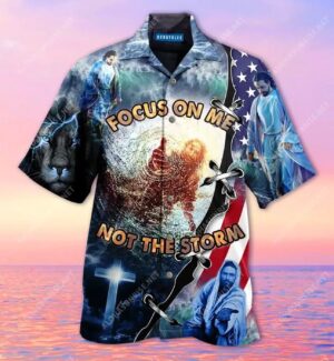 Jesus Hawaiian Shirt Focus On Me Not The Storm Blue Hawaii Shirt Jesus Aloha Shirt 2025