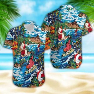Jesus Hawaiian Shirt Jesus Surfing On Island Hawaii Shirt Jesus Aloha Shirt Christian Apparel 2025