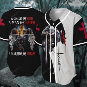 Jesus, I Child Of God, A Man Of Faith Baseball Tee Jersey Shirt - Gift Men Women
