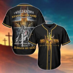 God-Printed 3D Baseball Jersey - Stand with Jesus Gifts for Men & Women