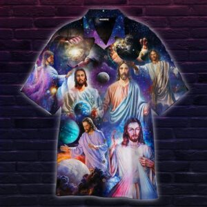 Jesus In Colorful Universe Hawaiian Shirt For Men & Women   - Gift Men Women Days