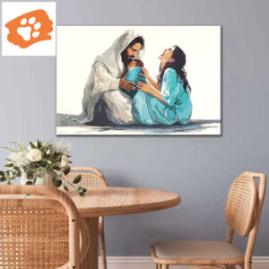 Jesus Is Close to the Brokenhearted Woman Christian Wall Art Canvas