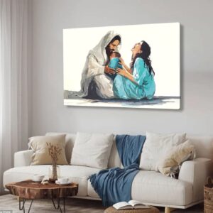 Jesus Is Close to the Brokenhearted Woman Christian Wall Art Canvas 1