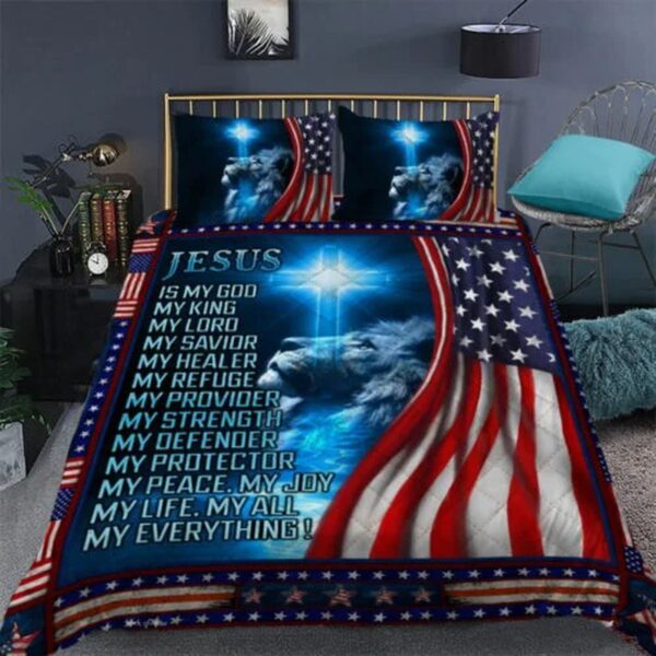 Jesus Is Gift God – Lion Christian Quilt Bedding Set Gift
