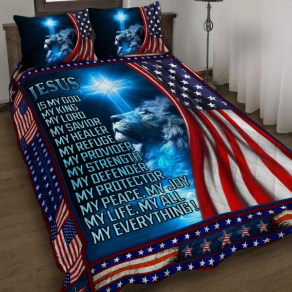 Jesus Is Gift God – Lion Christian Quilt Bedding Set Gift