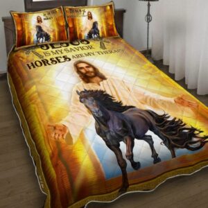 Jesus Is Gift Savior Horses Are Gift Gift Quilt Bedding Set
