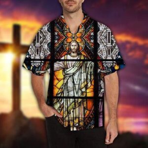 Jesus Is Lord Of My Gospel Stained Glass Aloha Hawaiian Shirts  - Gift Men Women Days