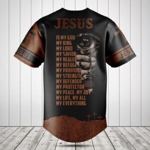 Jesus Is My Everything Leather 3D Baseball Jersey Shirt - Gift Men Women 1