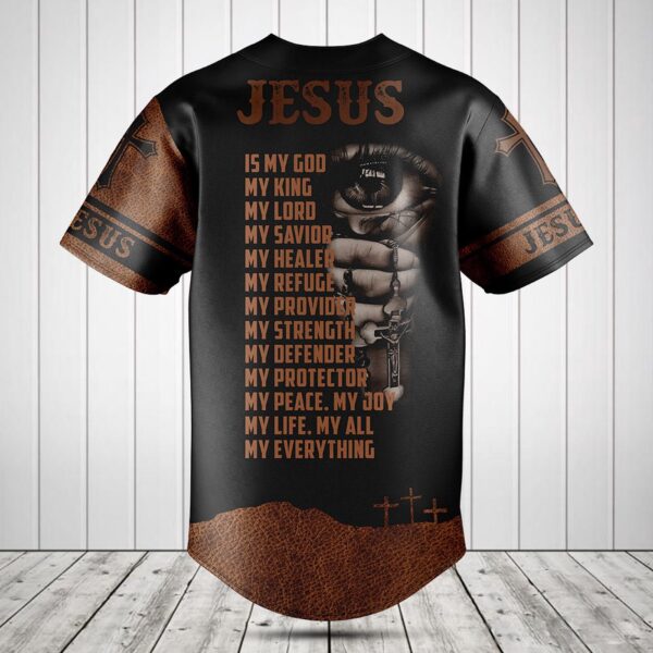 Jesus Is My Everything Leather 3D Baseball Jersey Shirt – Gift Men Women