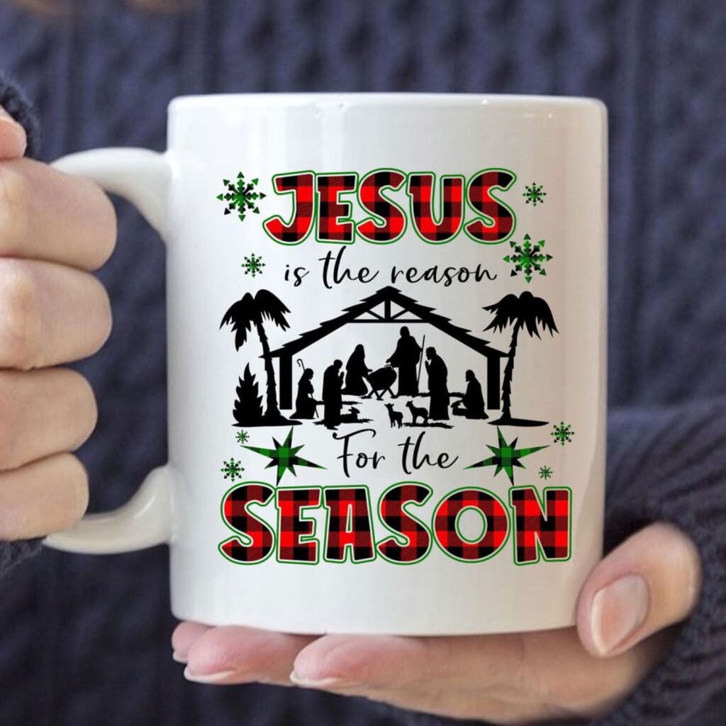 Jesus is the reason for the season coffee mug, Christian Christmas mug Jesus is the reason for the season coffee mug, Christian Christmas mug