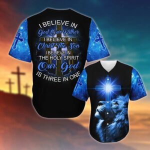 Jesus Lion 3D Baseball Jersey Faithful Cross Lion Print for Men & Women - Perfect Gift