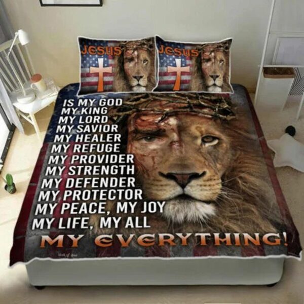 Jesus Lion Of Judah, Gift Everything Quilt Bedding Set