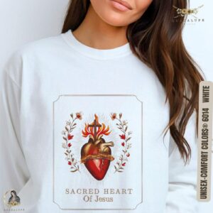 Vintage Sacred Heart Jesus Long Sleeve T-Shirt: Unisex Catholic Gift Devotional Wear for Church