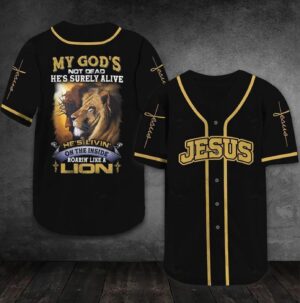 Jesus My God is living on the inside roaring like a lion Baseball Tee Jersey Shirt 132 - Gift Men Women