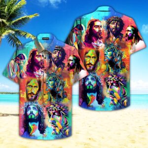 Jesus Peace Life Colorful Aloha Hawaiian Shirts For Men and Women   - Gift Men Women Days