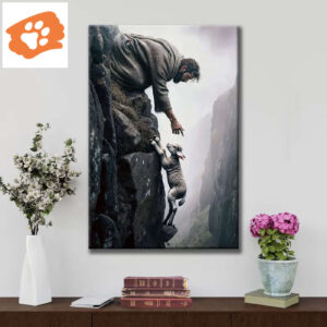 Jesus Reaching For A Lost Sheep Wall Art Canvas
