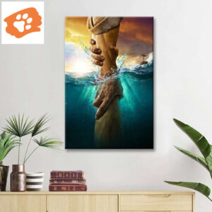 Jesus Reaching Into the Water Wall Art Canvas