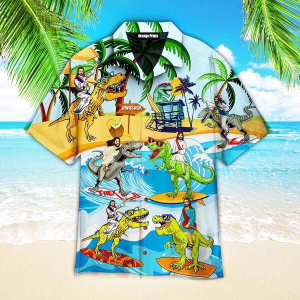 Jesus Ride A Dinosaur Hawaiian Shirt For Men & Women   – Gift Men Women Days