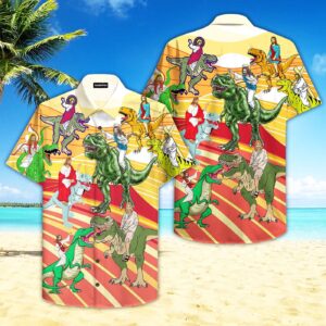 Jesus Riding A Dinosaur Aloha Hawaiian Shirts For Men and Women   - Gift Men Women Days