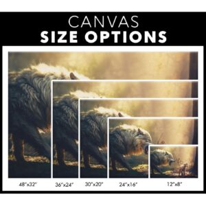 Jesus Running Towards Wolf and Lamb Wall Art Canvas 1