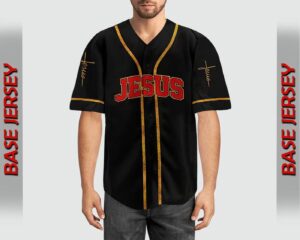 Jesus Saved My Life Cross Black Yellow Baseball Jersey For God - Gift Men Women 1