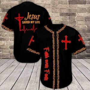 Jesus Saved My Life Faith Over Fear Baseball Jersey - Gift Men Women