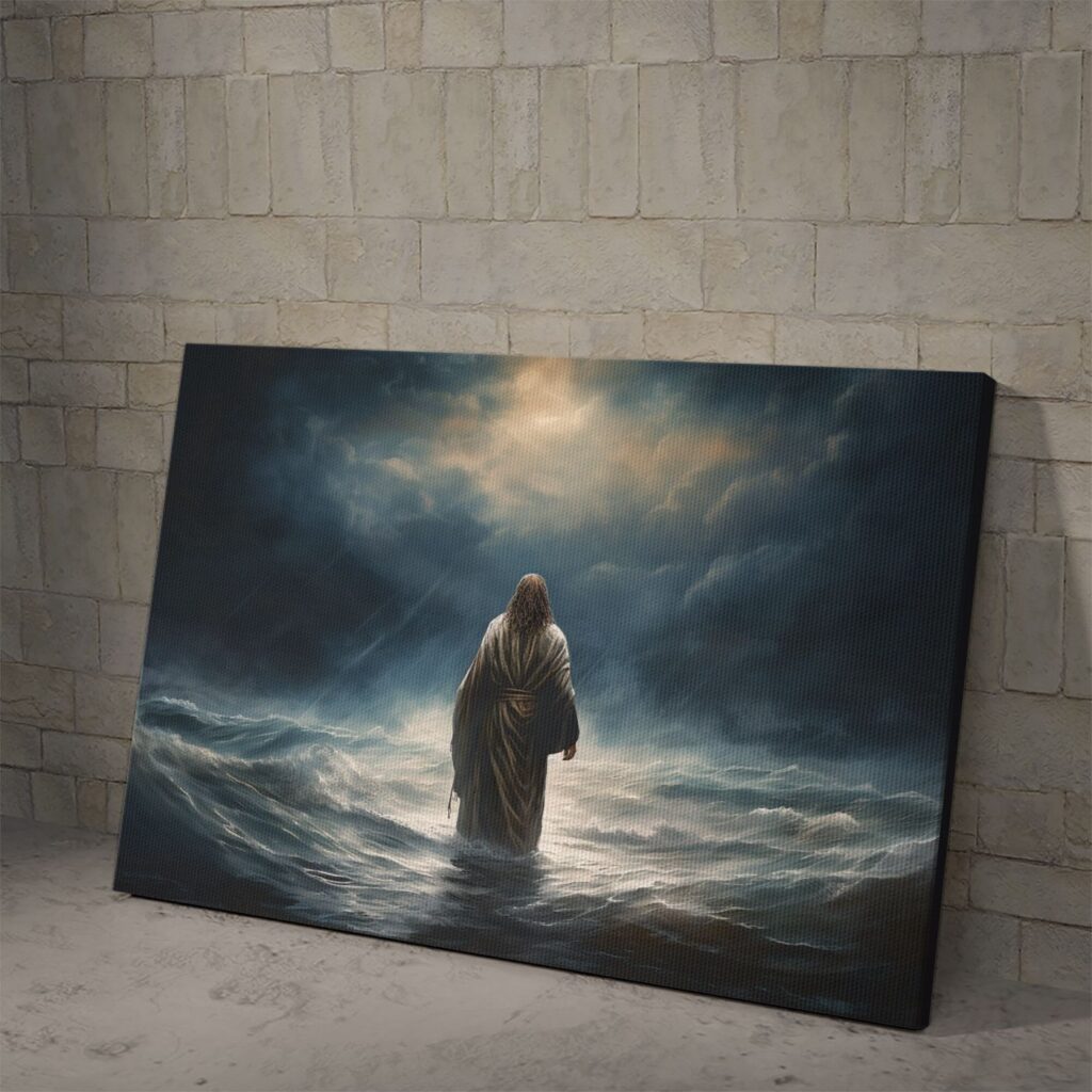 Jesus Walking In The Storm 2 Poster and Canvas Jesus Walking In The Storm 2 Poster and Canvas