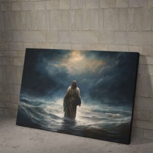 Jesus Walking In The Storm 2 Poster and Canvas