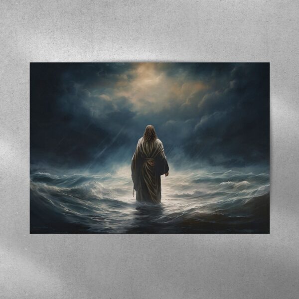 Jesus Walking In The Storm 2 Poster and Canvas