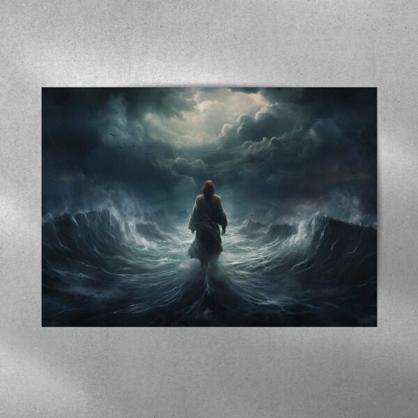 Jesus Walking On The Sea 2 Poster and Canvas