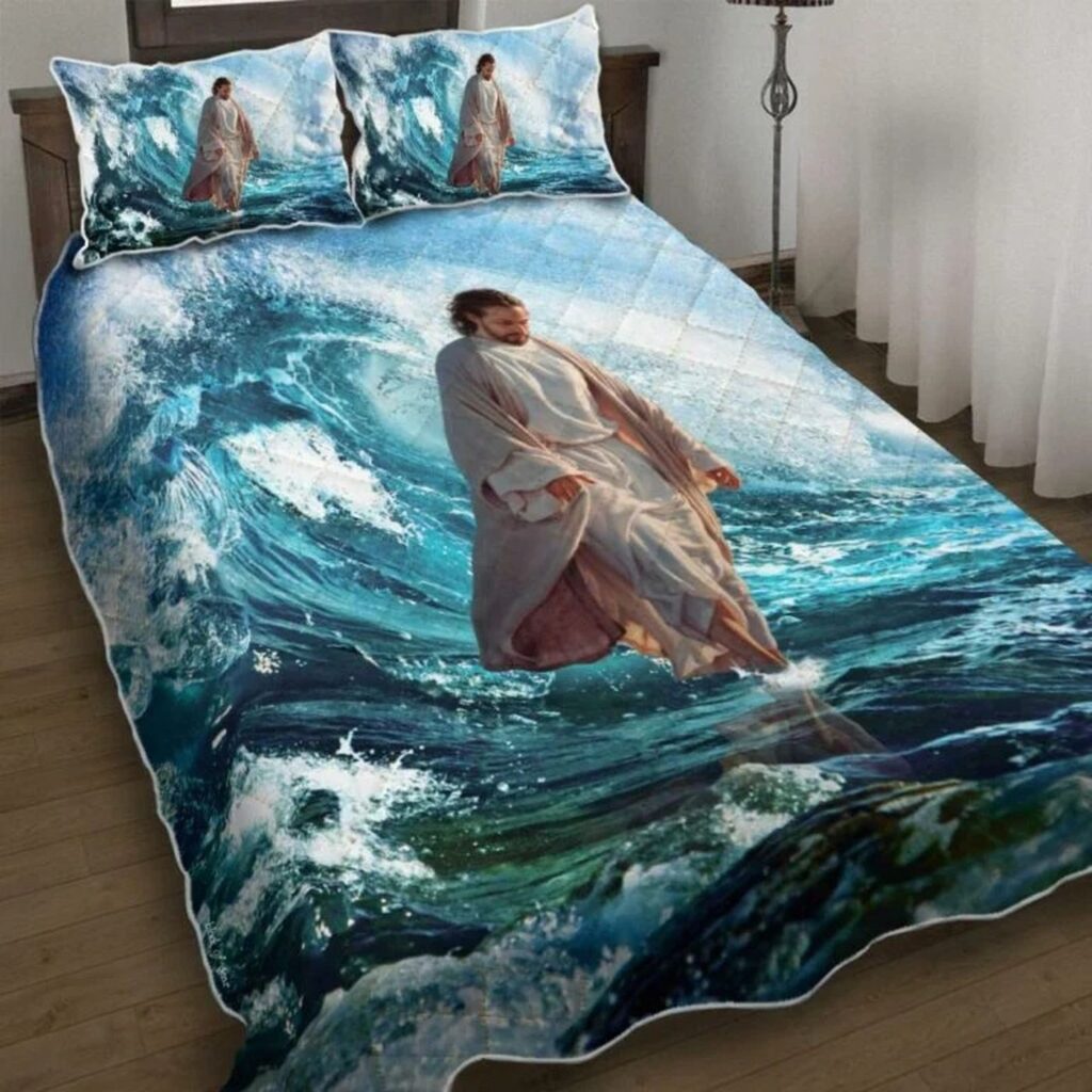 Jesus Walks On Water Quilt Bedding Set – Gift-BD 2 Jesus Walks On Water Quilt Bedding Set – Gift-BD 2