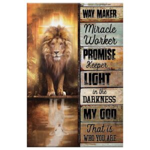 Jesus Way Maker Lion Of Judah Canvas Wall Art 1