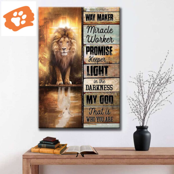 Jesus Way Maker Lion Of Judah Canvas Wall Art