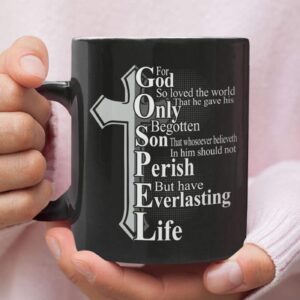 John 3:16 For God so loved the world, Bible verse, Christian coffee mug