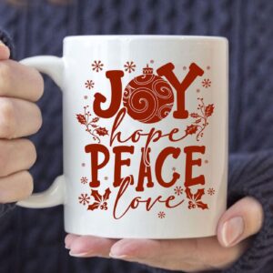 Joy hope peace love, Christian Christmas coffee mug
