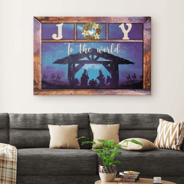 Joy To The World, Jesus Born, Christmas Wall Art Canvas