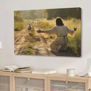 Lamb Runs to Jesus Wall Art Canvas 1