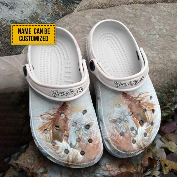 Lambs Of God Jesus Art Print Classic Clogs: Personalized Name Clogs for Her – Unique Christian Gifts