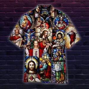 Life Of Jesus Stained Glass Aloha Hawaiian Shirts For Men and Women   - Gift Men Women Days