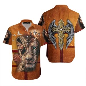 Lion Cross Jesus Aloha Hawaiian Shirts For Men & For Women   - Gift Men Women Days