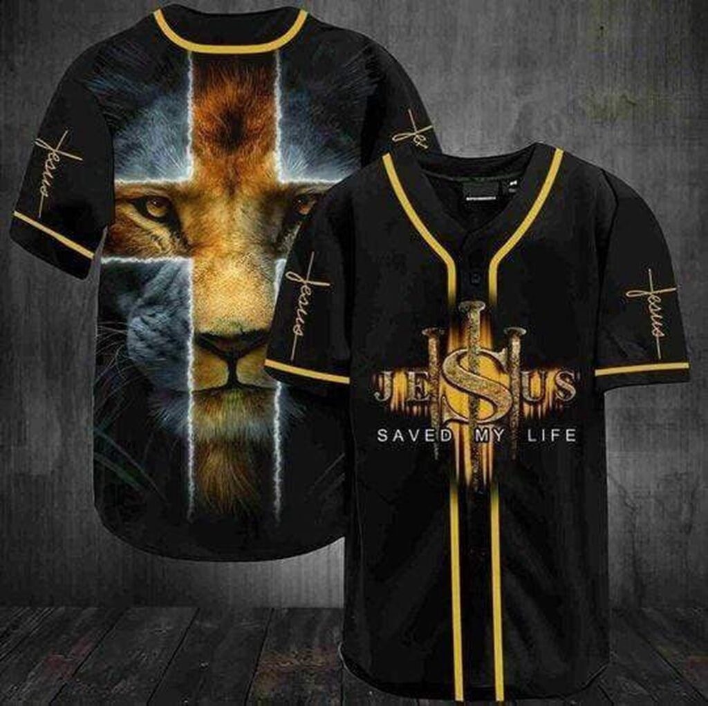 Lion cross Jesus saves my life Baseball Tee Jersey Shirt Printed 3D – Gift Men Women Lion cross Jesus saves my life Baseball Tee Jersey Shirt Printed 3D – Gift Men Women