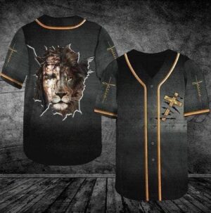 Lion Jesus Cross My Heart Wall Cross Baseball Tee Jersey Shirt Printed 3D - Gift Men Women