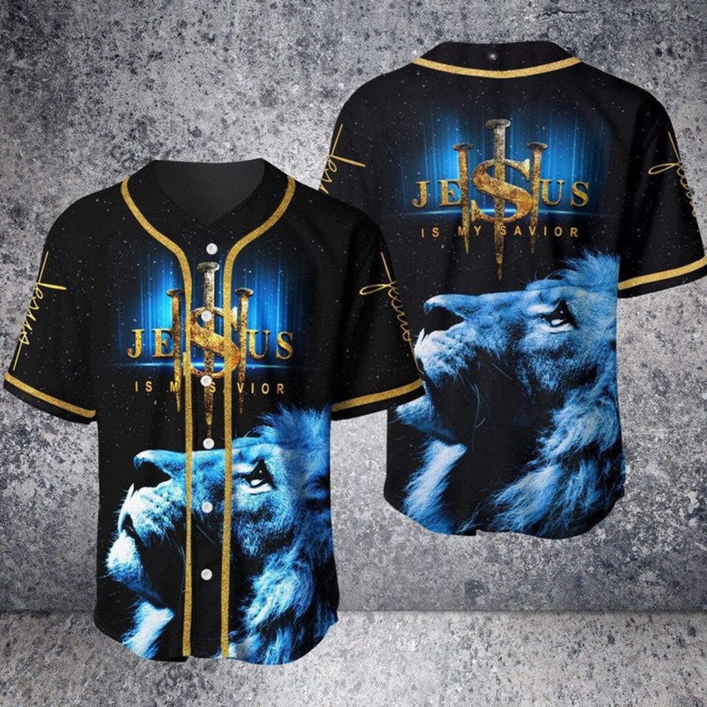 Lion Jesus Is My Savior All Over Print 3D Unisex Baseball Jersey – Gift Men Women Lion Jesus Is My Savior All Over Print 3D Unisex Baseball Jersey – Gift Men Women