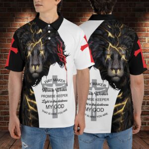 Lion Of God Short Sleeve - Catholic Christian Gifts, God Believer Gifts - Jesus Christ Polo, Baseball Jersey - Gift Men Women 3