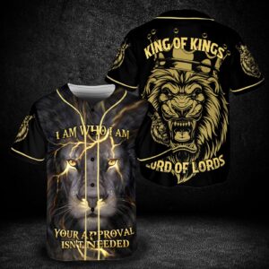 Lion Of Judah Baseball Jersey Shirt, King Of Kings Lord Of Lords, Jesus Lion Button Up Shirt, Son Of God Spiritual Gift - Gift Men Women