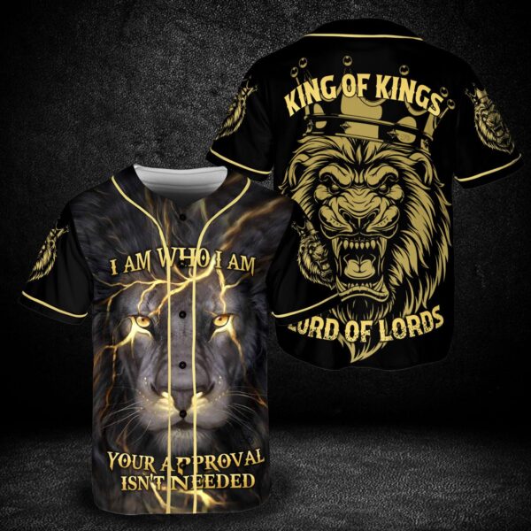 Lion Of Judah Baseball Jersey Shirt, King Of Kings Lord Of Lords, Jesus Lion Button Up Shirt, Son Of God Spiritual Gift – Gift Men Women