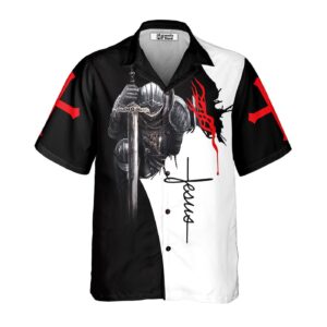 Man of Faith Templar Knight Christian God Jesus Hawaiian Shirt -  - Gift Men Women Days