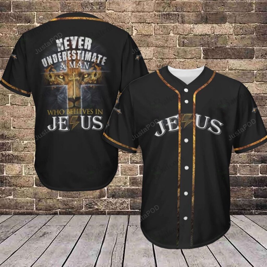 Never Underestimate A Man Who Believes In Jesus Baseball Tee Jersey Shirt – Gift Men Women Never Underestimate A Man Who Believes In Jesus Baseball Tee Jersey Shirt – Gift Men Women