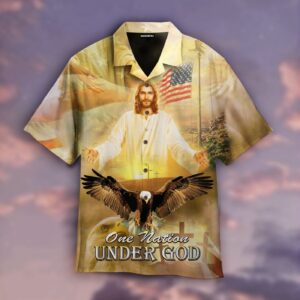 One Nation Under God - Jesus Bless American - Hawaiian Shirts  - Gift Men Women Days